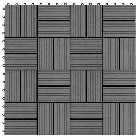 vidaXL Baldosas de porche de WPC 30x30 cm 1 m² gris 11 unidades