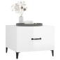 vidaXL Mesa de centro con patas de metal blanco brillante 50x50x40 cm vidaXL Mesa de centro con patas de metal blanco brillante 50x50x40 cm