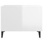 vidaXL Mesa de centro con patas de metal blanco brillante 50x50x40 cm vidaXL Mesa de centro con patas de metal blanco brillante 50x50x40 cm
