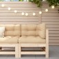 vidaXL Sofá esquinero con cojines madera maciza de pino vidaXL Sofá esquinero con cojines madera maciza de pino