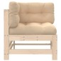 vidaXL Sofá esquinero con cojines madera maciza de pino vidaXL Sofá esquinero con cojines madera maciza de pino