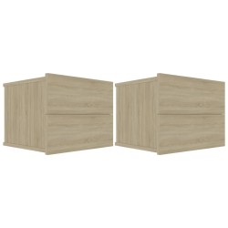 vidaXL Mesitas de noche 2 uds contrachapada color roble 40x30x30 cm