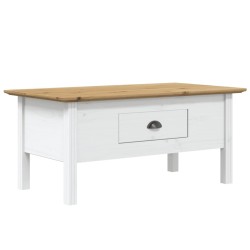 vidaXL Mesa de centro BODO madera de pino blanco y marrón 100x55x45 cm