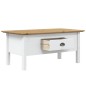 vidaXL Mesa de centro BODO madera de pino blanco y marrón 100x55x45 cm vidaXL Mesa de centro BODO madera de pino blanco y marrón 100x55x45 cm