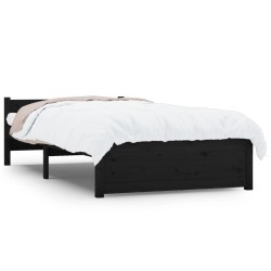 vidaXL Estructura de cama madera maciza negro 90x200 cm