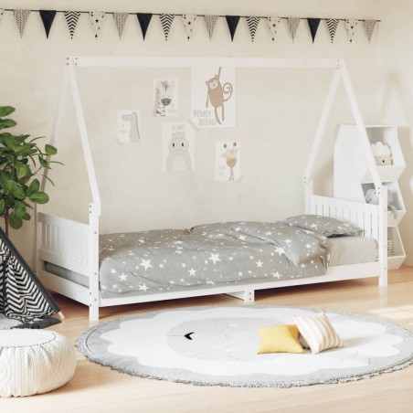 vidaXL Estructura de cama para niños madera de pino blanco 80x200 cm