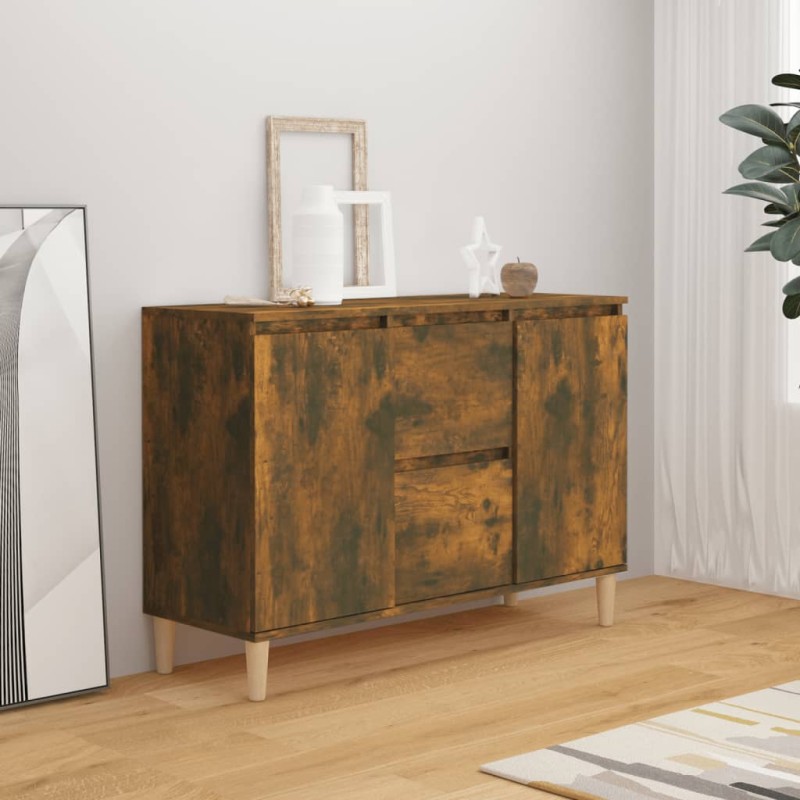 vidaXL Aparador madera contrachapada color roble ahumado 103,5x35x70cm vidaXL Aparador madera contrachapada color roble ahumado 103,5x35x70cm