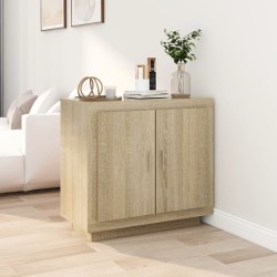 vidaXL Aparador de madera contrachapada roble Sonoma 80x40x75 cm