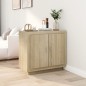 vidaXL Aparador de madera contrachapada roble Sonoma 80x40x75 cm vidaXL Aparador de madera contrachapada roble Sonoma 80x40x75 cm