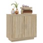 vidaXL Aparador de madera contrachapada roble Sonoma 80x40x75 cm vidaXL Aparador de madera contrachapada roble Sonoma 80x40x75 cm