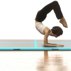 vidaXL Esterilla inflable de gimnasia y bomba 400x100x10 cm PVC verde 