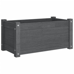vidaXL Jardinera de madera maciza de pino gris 60x31x31 cm