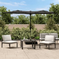 vidaXL Sombrilla doble gris antracita 316x240 cm