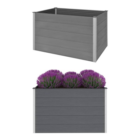vidaXL Arriate de WPC gris 150x100x91 cm