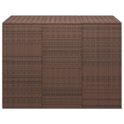 vidaXL Baúl para cojines de jardín ratán PE marrón 145x100x103 cm