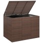 vidaXL Baúl para cojines de jardín ratán PE marrón 145x100x103 cm