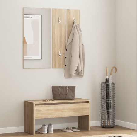vidaXL Set de muebles de recibidor madera contrachapada roble Sonoma