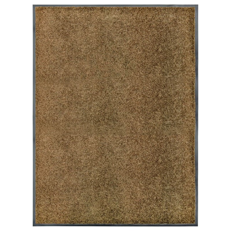 vidaXL Felpudo lavable marrón 90x120 cm vidaXL Felpudo lavable marrón 90x120 cm