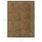 vidaXL Felpudo lavable marrón 90x120 cm vidaXL Felpudo lavable marrón 90x120 cm