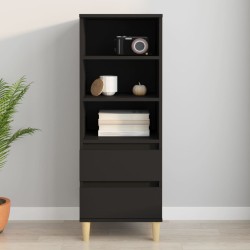vidaXL Aparador alto madera contrachapada negro 40x36x110 cm