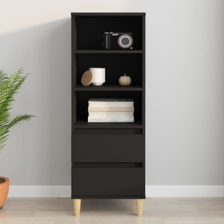 vidaXL Aparador alto madera contrachapada negro 40x36x110 cm