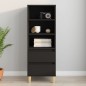 vidaXL Aparador alto madera contrachapada negro 40x36x110 cm