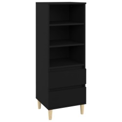 vidaXL Aparador alto madera contrachapada negro 40x36x110 cm