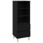 vidaXL Aparador alto madera contrachapada negro 40x36x110 cm