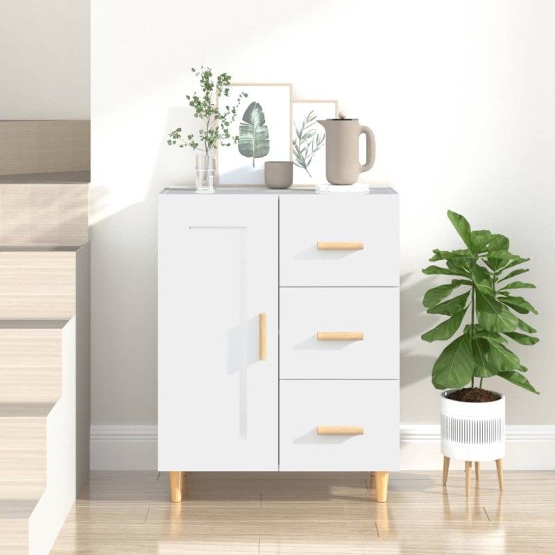 vidaXL Aparador de madera contrachapada blanco 69,5x34x90 cm vidaXL Aparador de madera contrachapada blanco 69,5x34x90 cm