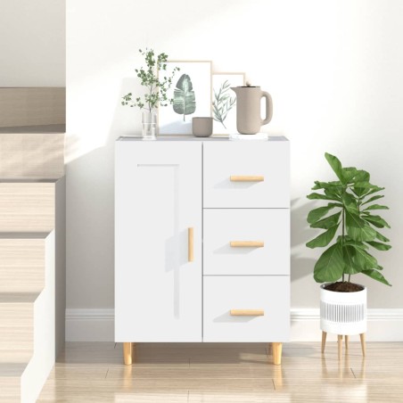 vidaXL Aparador de madera contrachapada blanco 69,5x34x90 cm