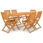 vidaXL Set comedor de jardín plegable 7 pzas madera maciza de acacia vidaXL Set comedor de jardín plegable 7 pzas madera maciza de acacia