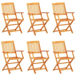 vidaXL Set comedor de jardín plegable 7 pzas madera maciza de acacia