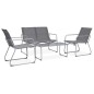 vidaXL Juego de muebles de jardín 4 piezas tela y acero gris vidaXL Juego de muebles de jardín 4 piezas tela y acero gris
