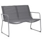 vidaXL Juego de muebles de jardín 4 piezas tela y acero gris vidaXL Juego de muebles de jardín 4 piezas tela y acero gris