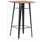 vidaXL Mesa alta de bar negra madera maciza de pino acero 60x60x108 cm vidaXL Mesa alta de bar negra madera maciza de pino acero 60x60x108 cm