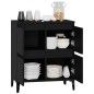 vidaXL Aparador de madera contrachapada negro 60x35x70 cm