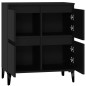 vidaXL Aparador de madera contrachapada negro 60x35x70 cm