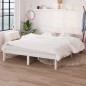 vidaXL Estructura de cama de madera maciza de pino blanco 140x190 cm vidaXL Estructura de cama de madera maciza de pino blanco 140x190 cm