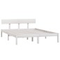 vidaXL Estructura de cama de madera maciza de pino blanco 140x190 cm vidaXL Estructura de cama de madera maciza de pino blanco 140x190 cm