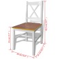 vidaXL Juego de muebles de comedor 5 piezas marrón y blanco vidaXL Juego de muebles de comedor 5 piezas marrón y blanco