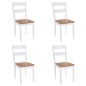 vidaXL Sillas de comedor 4 unidades madera maciza de caucho blanco vidaXL Sillas de comedor 4 unidades madera maciza de caucho blanco