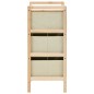 vidaXL Estantería de almacenaje 3 cestas de tela madera de cedro beige vidaXL Estantería de almacenaje 3 cestas de tela madera de cedro beige