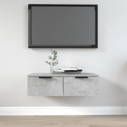 vidaXL Armario de pared madera contrachapada gris hormigón 68x30x20 cm