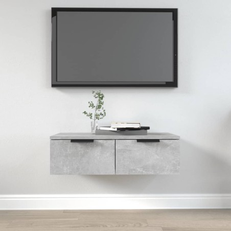 vidaXL Armario de pared madera contrachapada gris hormigón 68x30x20 cm