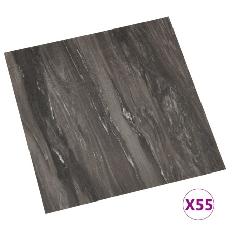 vidaXL Lamas para suelo autoadhesivas 55 uds PVC 5,11 m² gris oscuro