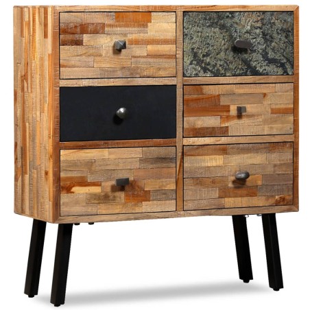 vidaXL Aparador con 6 cajones madera de teca reciclada 70x30x76 cm