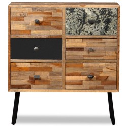 vidaXL Aparador con 6 cajones madera de teca reciclada 70x30x76 cm