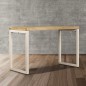 vidaXL Mesa de comedor de madera maciza de mango y acero 115x55x76 cm vidaXL Mesa de comedor de madera maciza de mango y acero 115x55x76 cm
