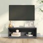 vidaXL Mueble de TV de madera maciza de pino gris 90x35x35 cm