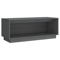 vidaXL Mueble de TV de madera maciza de pino gris 90x35x35 cm